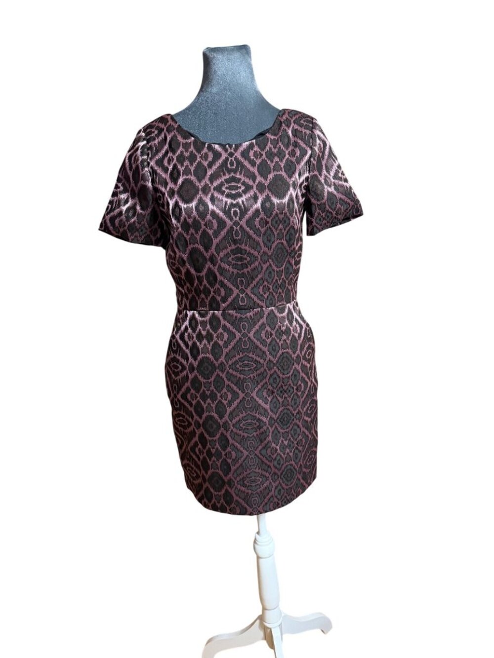 Mackage Womens Black & Pink Jacquard Short-Sleeve Mini Dress Size S